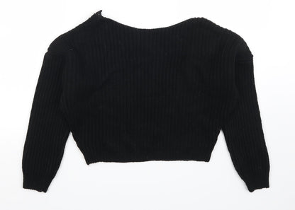 Back view of Boohoo women’s black jumper, size S
