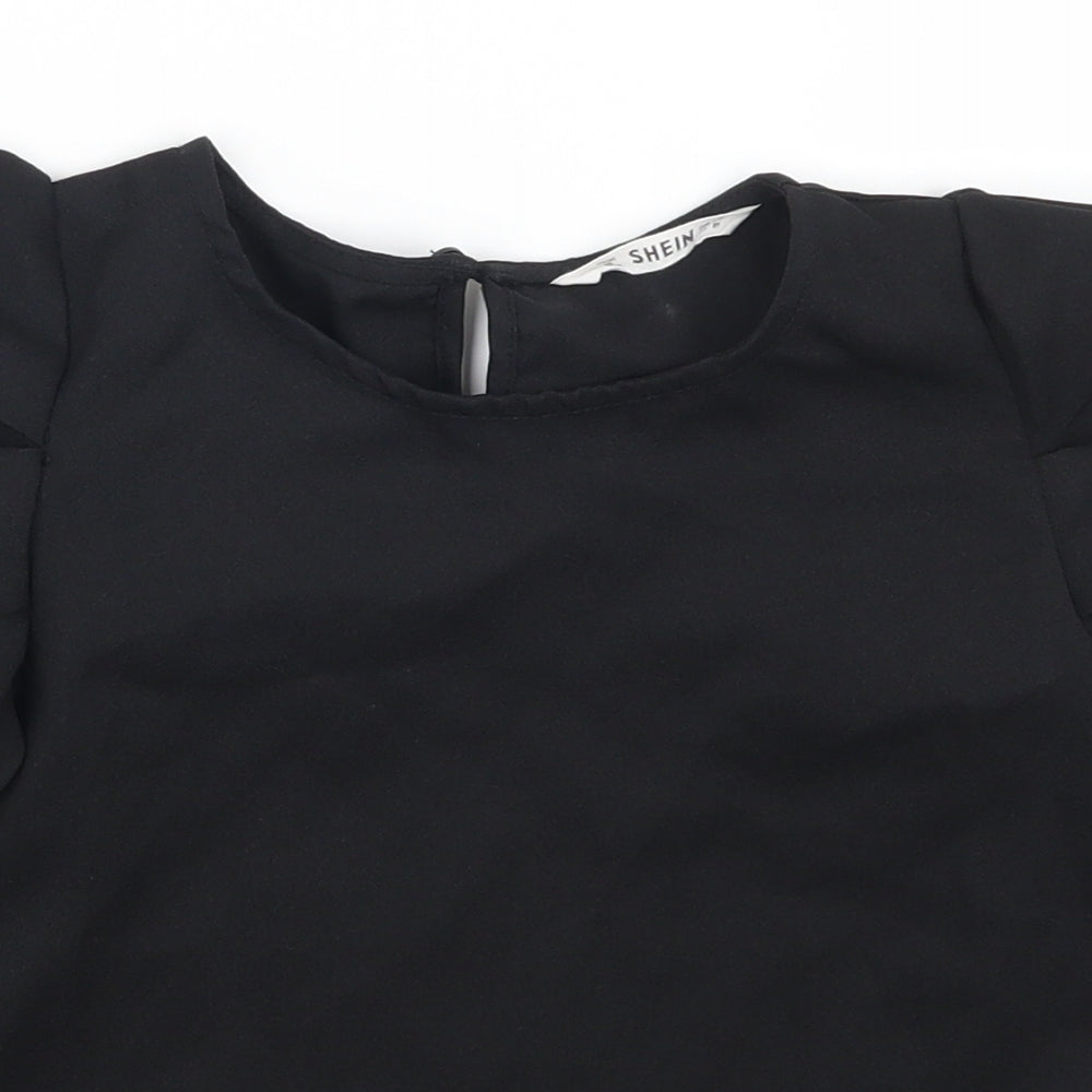 SheIn Girls Black   Basic T-Shirt Size 8 Years