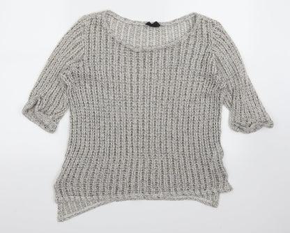 Front view of Topshop women’s grey jumper, size UK 8