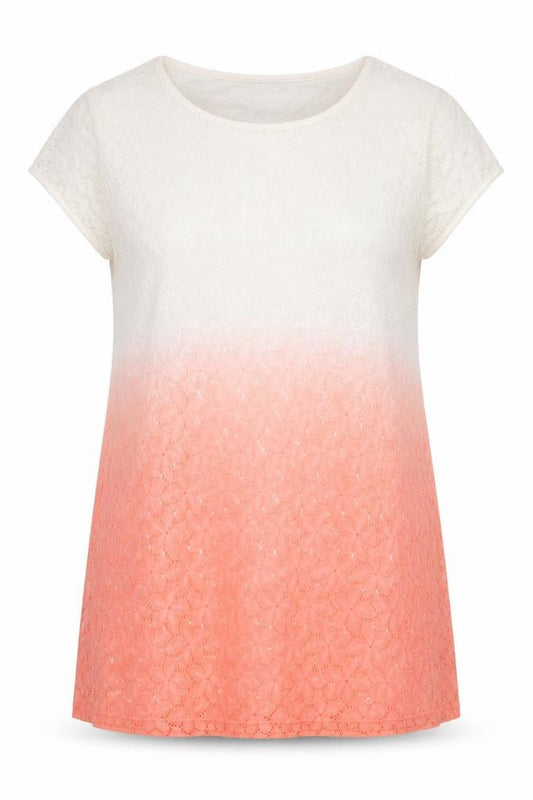 Front view of Happy Holly women’s pink floral basic t-shirt, size UK 8