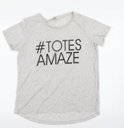 Front view of Next women’s grey basic t-shirt, size UK 14