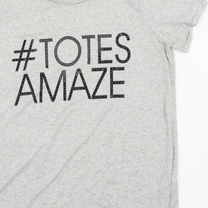 Brand and care label for Next women’s grey basic t-shirt, size UK 14