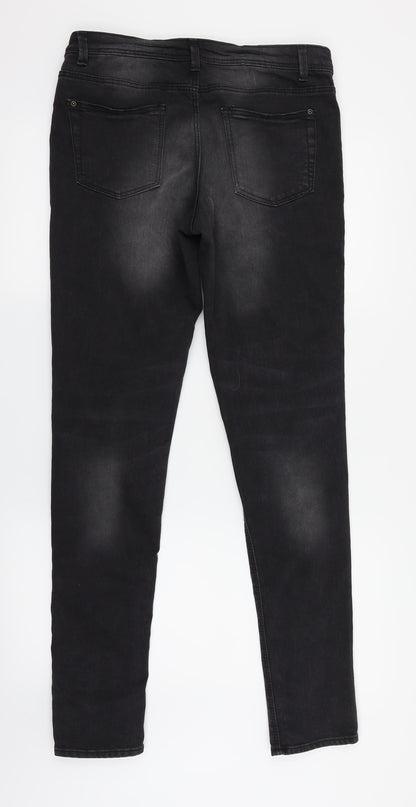 Back view of Denim & Co. women’s black skinny jeans, size UK 12