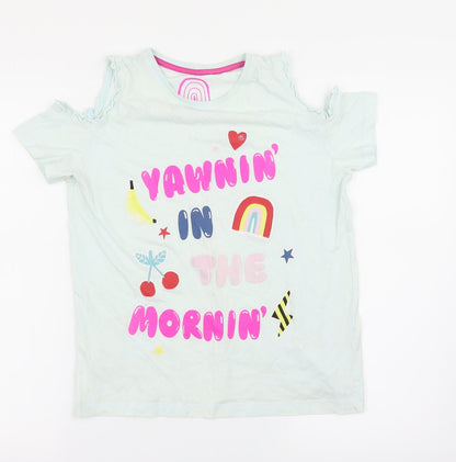 Additional front view of Matalan girls’ green basic t-shirt, size 13, years