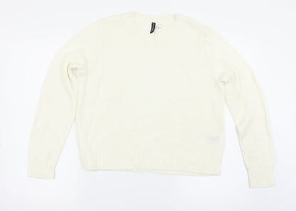 Additional front view of H&M women’s white jumper, size M