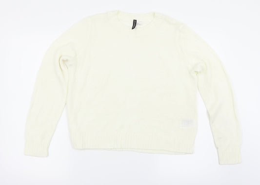 H&M Womens White   Pullover Jumper Size M