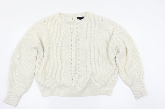 New Look Womens White   Pullover Jumper Size L