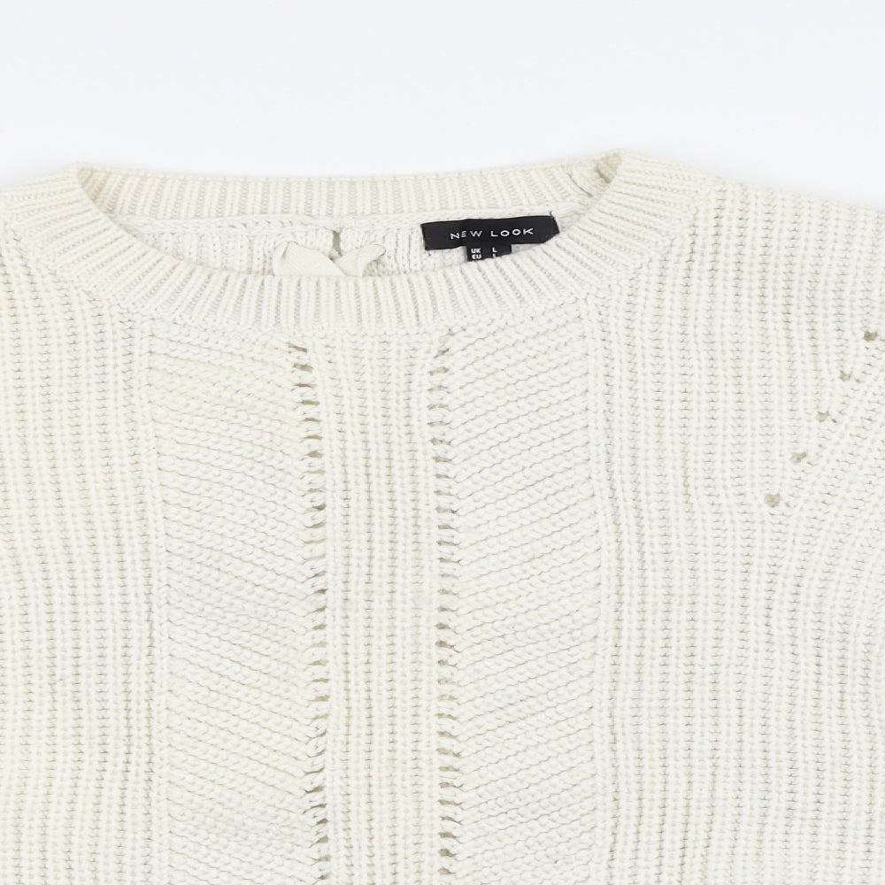 New Look Womens White   Pullover Jumper Size L