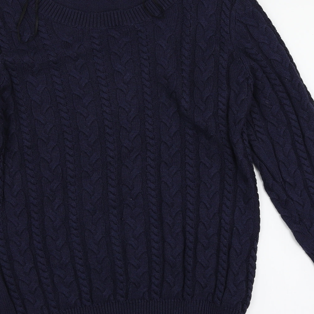 H&M Womens Blue Argyle/Diamond  Pullover Jumper Size S