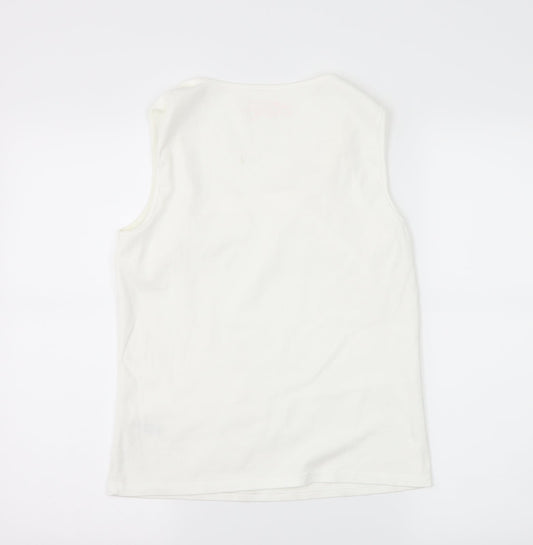 BHS Womens White  Jersey Basic T-Shirt Size 14