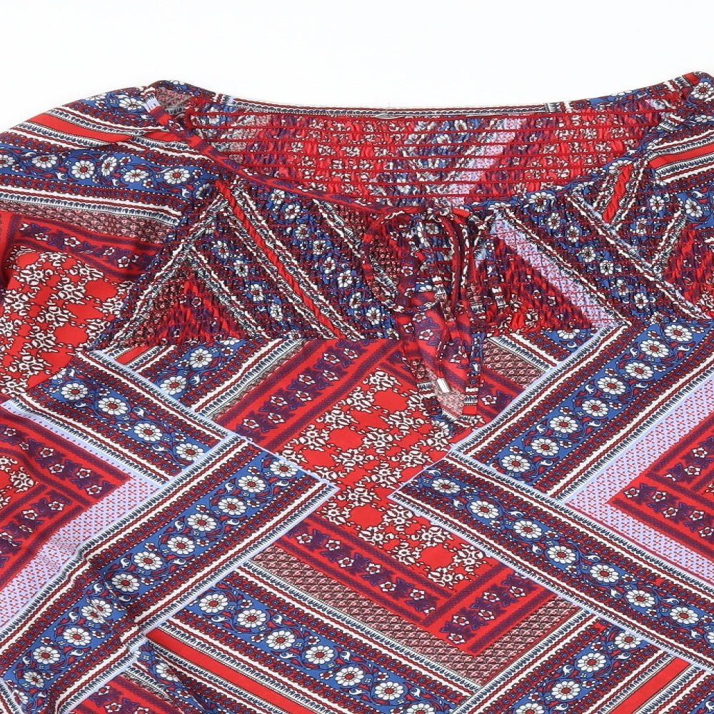 Dorothy Perkins Womens Multicoloured Geometric  Basic Blouse Size 10