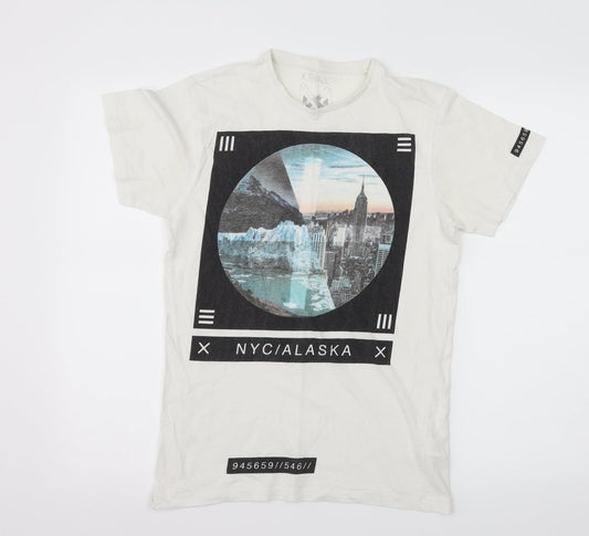 Cedar Wood State Mens White  Jersey  T-Shirt Size XS  - NYC Alaska