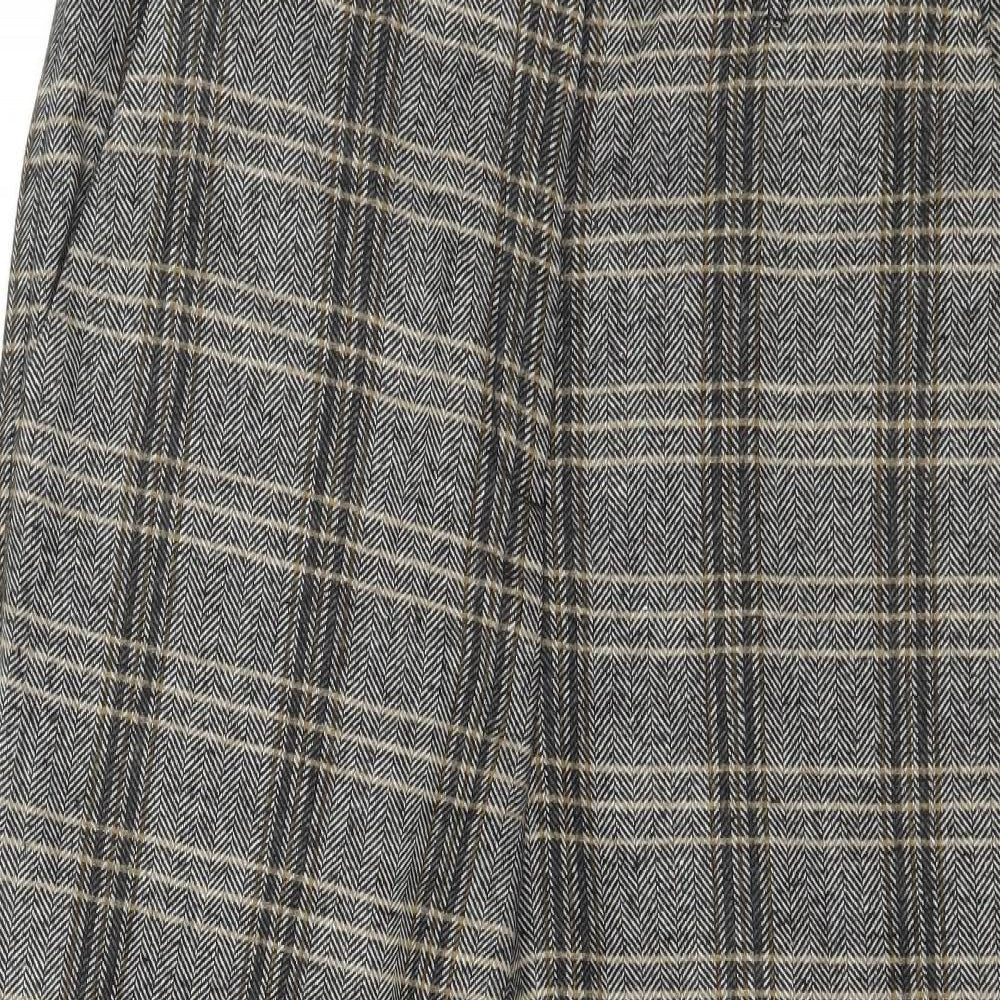F&F Womens Grey Plaid  Trousers  Size 14 L26 in