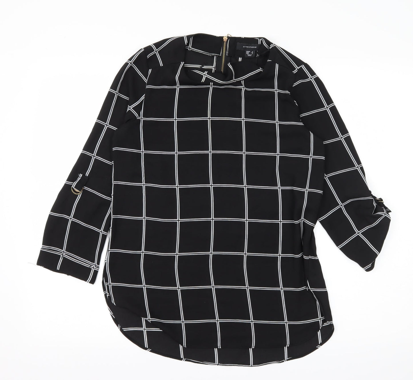 Atmosphere Womens Beige Check  Basic Blouse Size 8