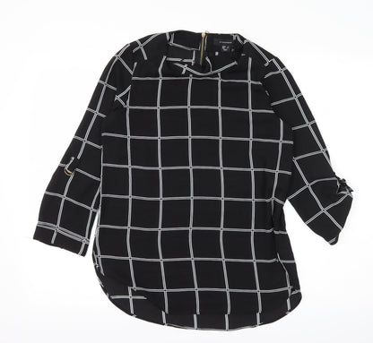 Front view of Atmosphere women’s beige check basic blouse, size UK 8