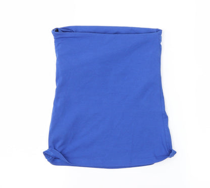 Back view of H&M women’s blue jersey basic t-shirt, size XS