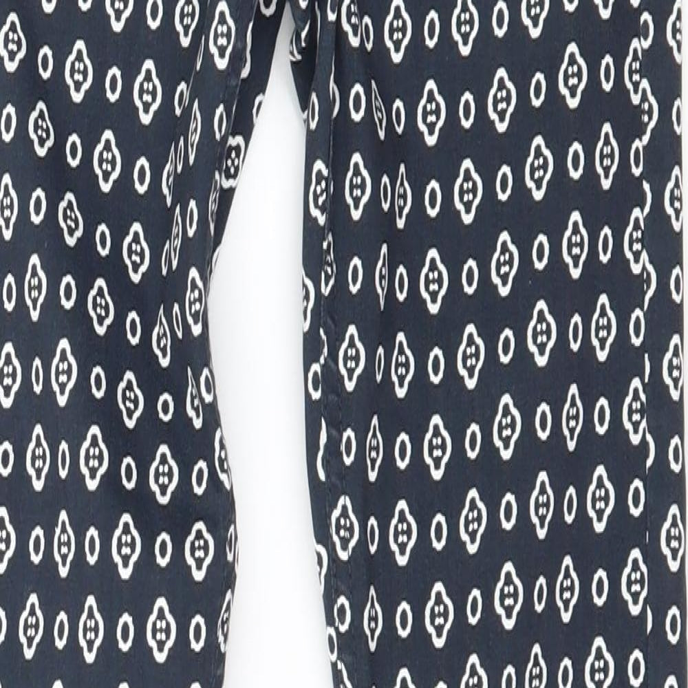 H&M Womens Blue Geometric Denim Skinny Jeans Size 4 L28 in