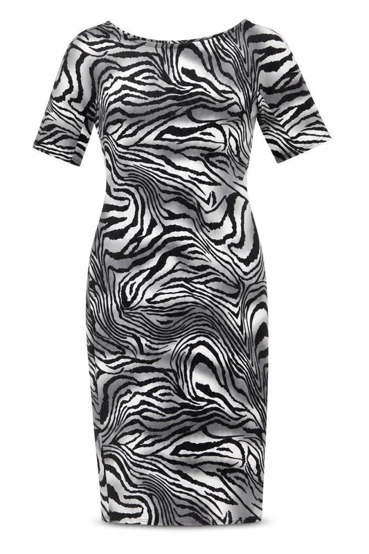 Dorothy Perkins Womens Grey Striped  A-Line  Size 6