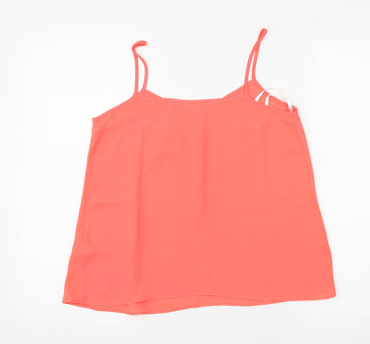 Back view of Bew Look women’s orange camisole tank, size UK 8