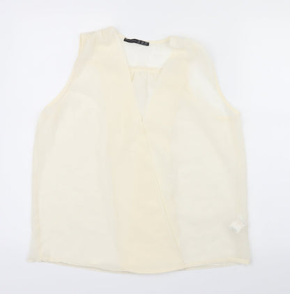 Additional front view of Atmosphere women’s white mesh basic blouse, size UK 12