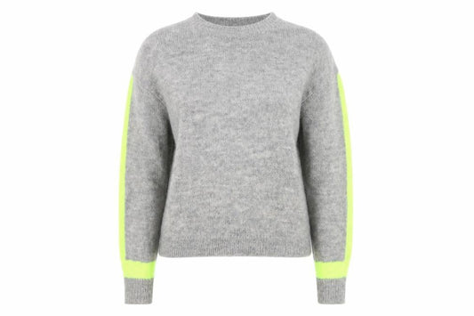 Front view of Primark women’s grey knit jumper, size UK 4