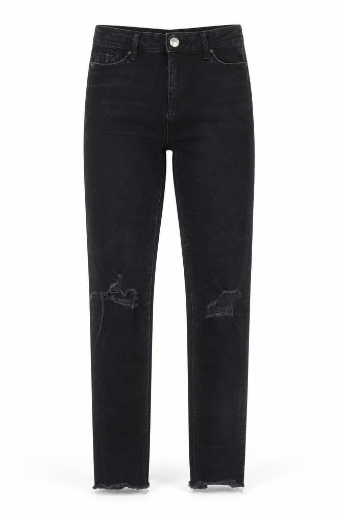 Miss Selfridge Womens Black  Denim Straight Jeans Size 8 L27 in
