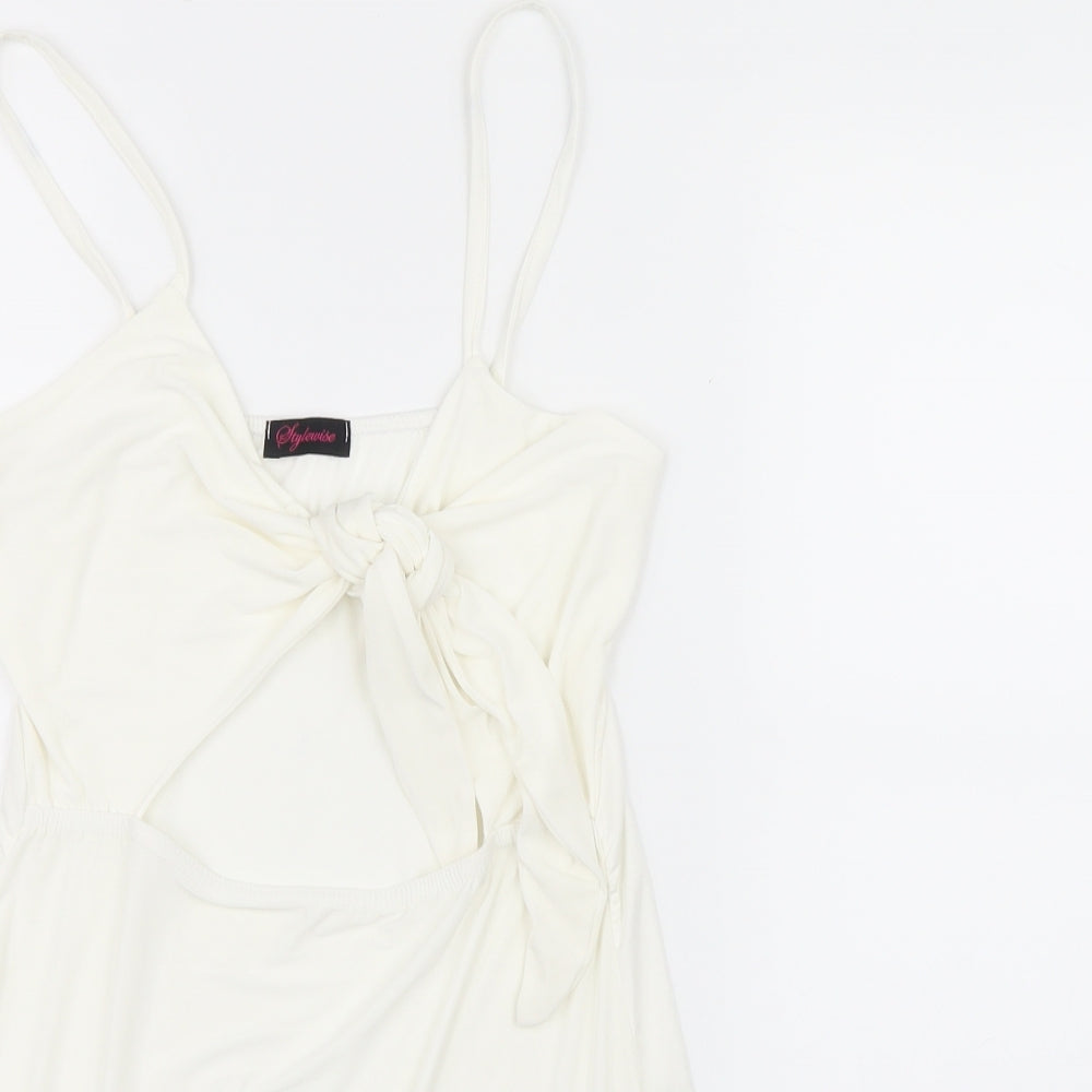 Stylewise Womens White   Camisole T-Shirt Size 10