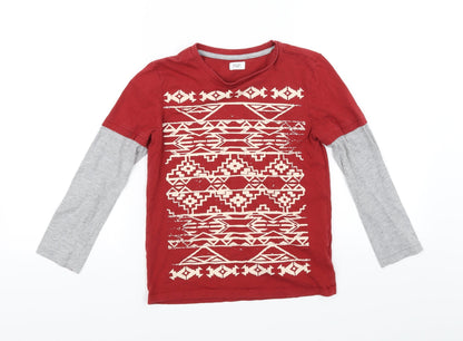 Additional front view of F&F girls’ red basic t-shirt, size 8-9, years