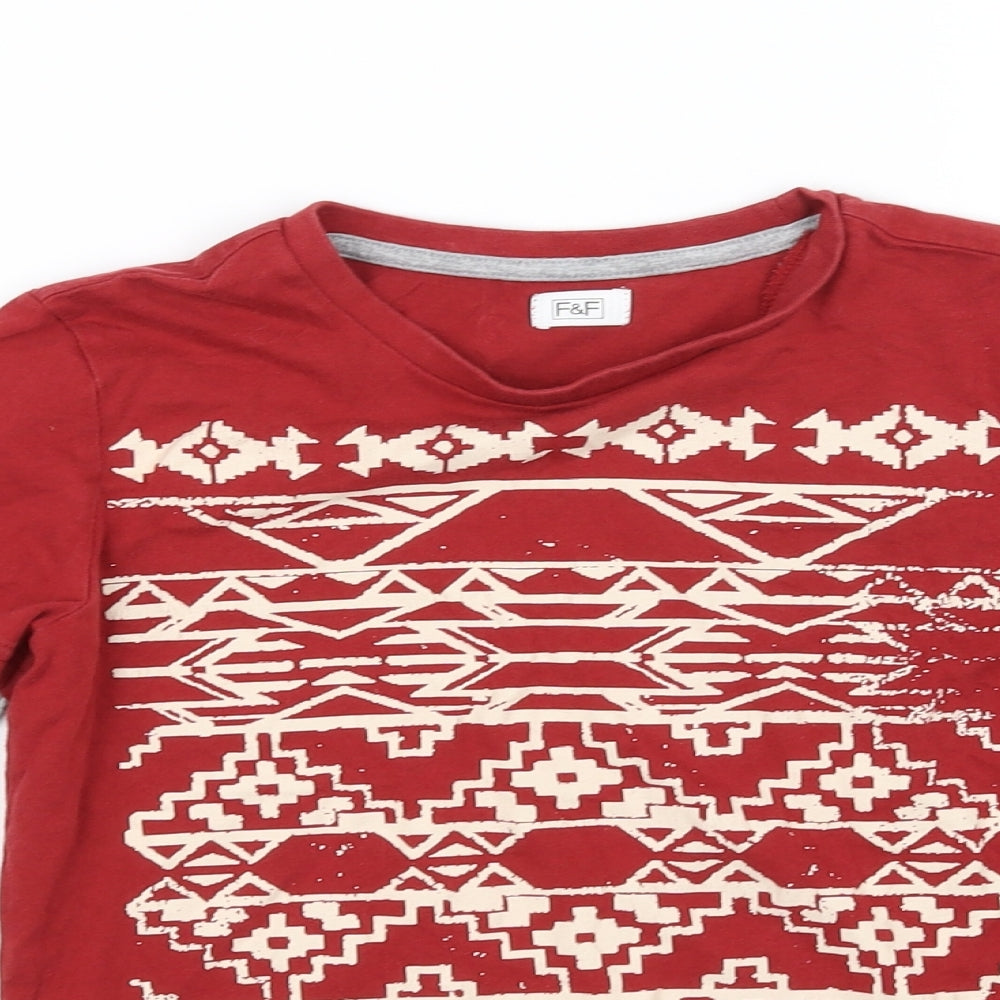 F&F Girls Red   Basic T-Shirt Size 8-9 Years