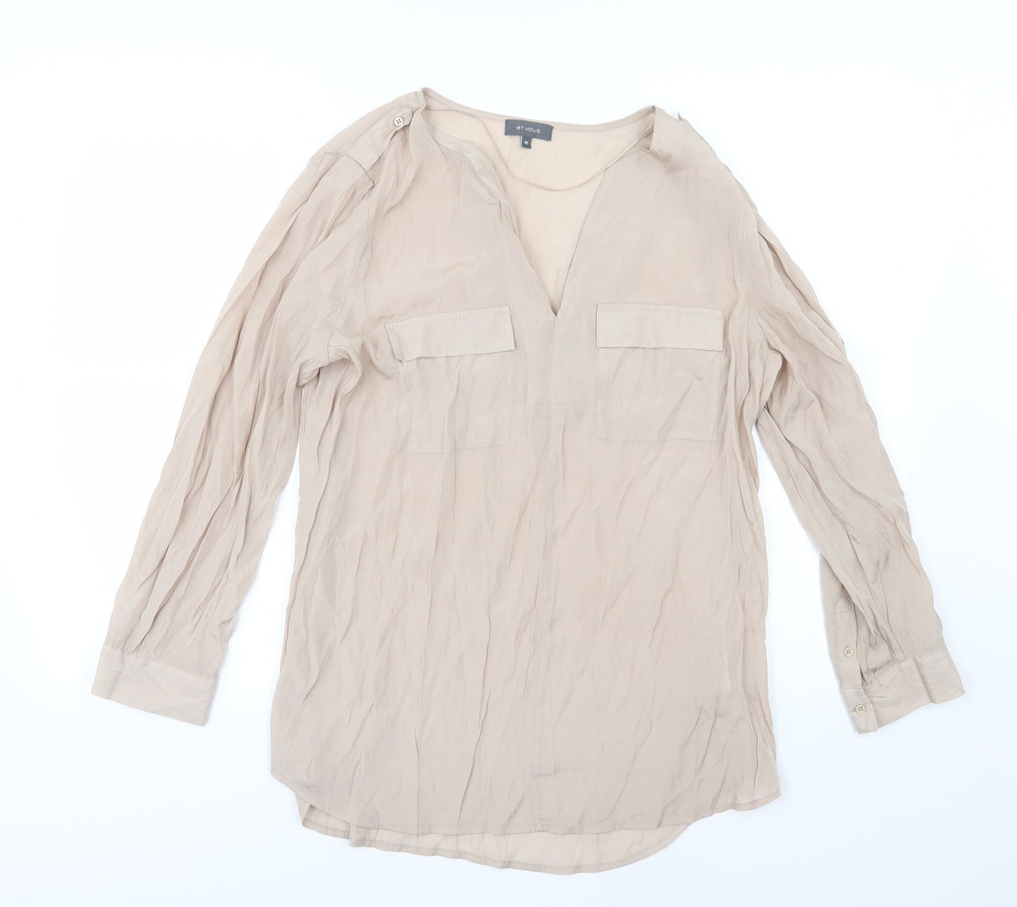 Et Vous Womens Beige   Basic Blouse Size M