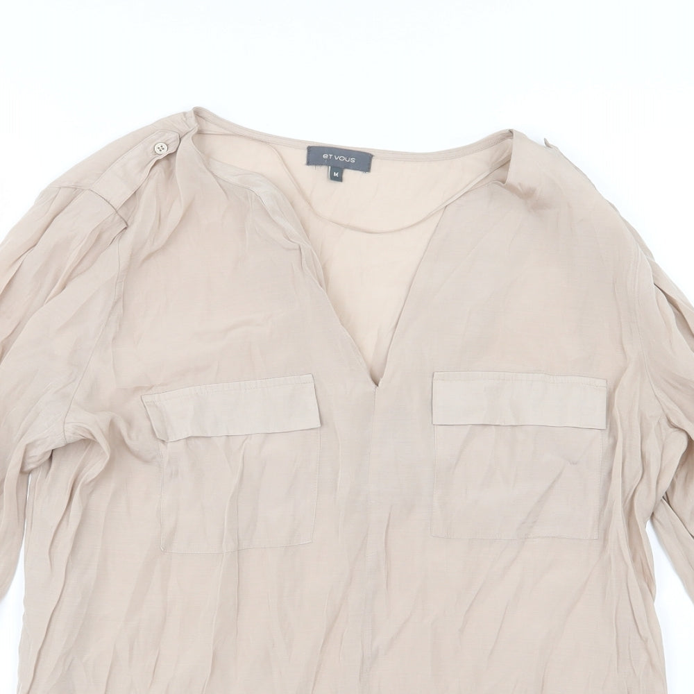 Et Vous Womens Beige   Basic Blouse Size M