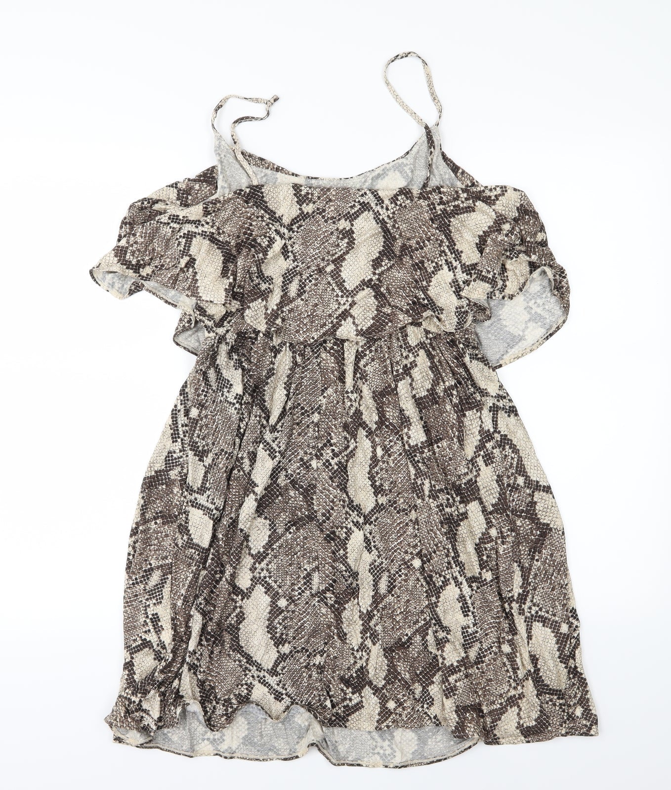 H&M Womens Brown Animal Print Jersey A-Line  Size M