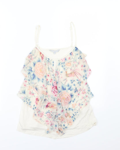 Front view of Red Herring women’s multicoloured floral jersey basic tank, size UK 10