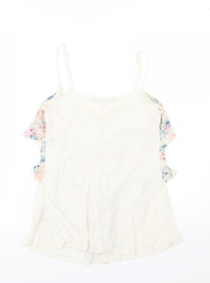 Back view of Red Herring women’s multicoloured floral jersey basic tank, size UK 10