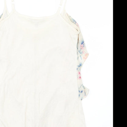 Brand and care label for Red Herring women’s multicoloured floral jersey basic tank, size UK 10