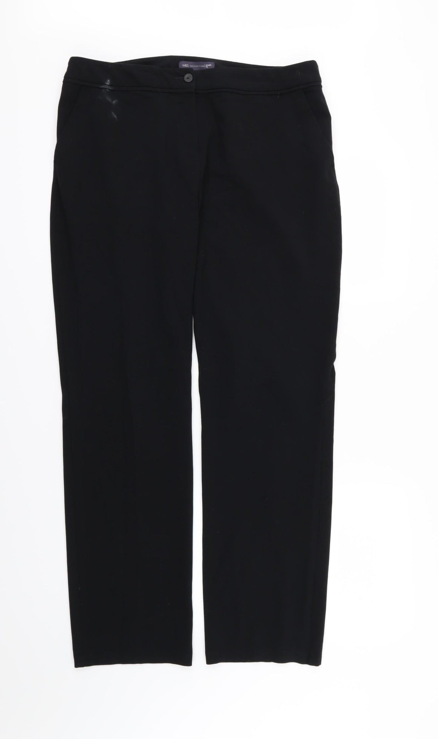 Marks and Spencer Womens Black  Rayon Trousers  Size 36 in L30 in