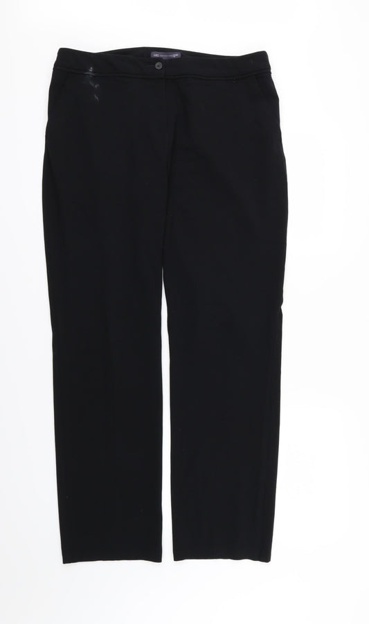 Marks and Spencer Womens Black  Rayon Trousers  Size 36 in L30 in