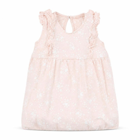 Front view of H&M girls’ pink floral jersey basic tank, size 12-18, months
