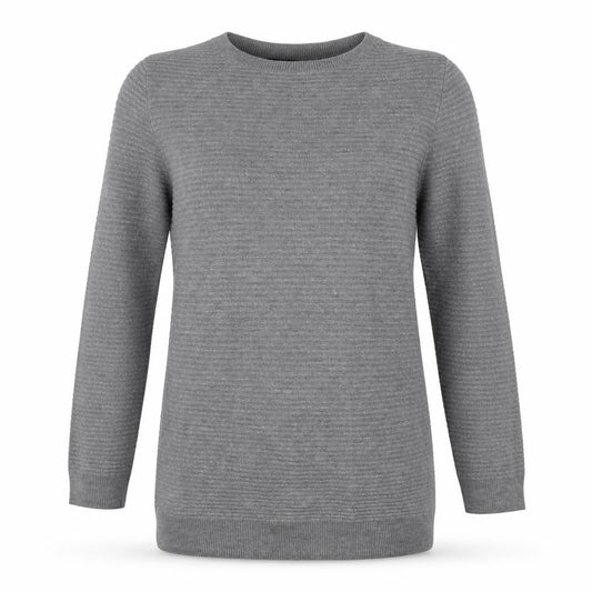Front view of F&F women’s grey jumper, size UK 6