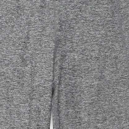 Close-up detail of H&M women’s grey cropped leggings, size S, 21-inch leg