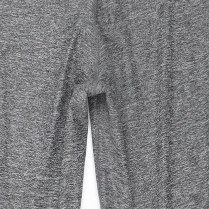 Brand and care label for H&M women’s grey cropped leggings, size S, 21-inch leg