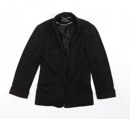 Additional front view of Miss Selfridge women’s black gilet blazer, size UK 6