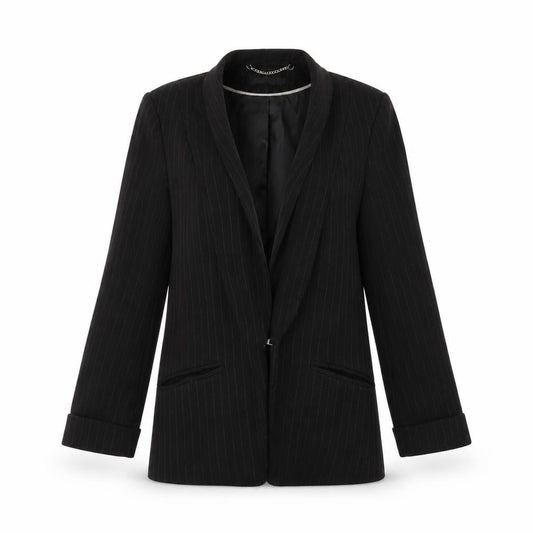 Front view of Miss Selfridge women’s black gilet blazer, size UK 6