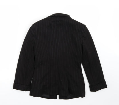 Back view of Miss Selfridge women’s black gilet blazer, size UK 6