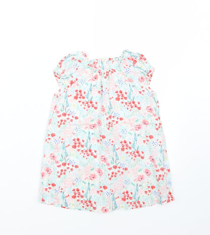 Front view of H&M girls’ white floral basic t-shirt, size 2, years