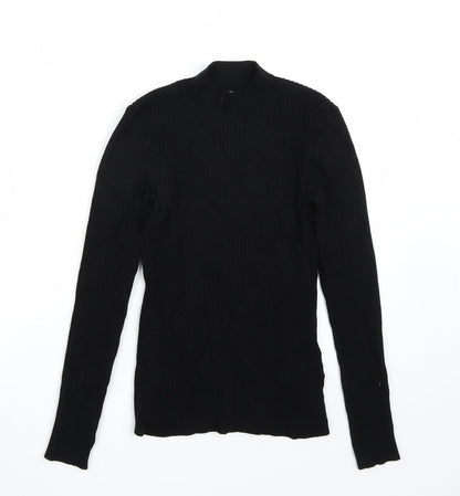 Front view of H&M women’s black basic t-shirt, size S