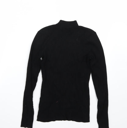 Back view of H&M women’s black basic t-shirt, size S