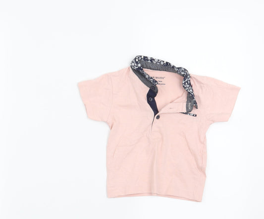 Primark Boys Pink Floral  Basic T-Shirt Size 6-9 Months