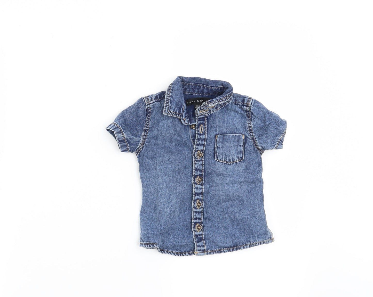 Denim CO Boys Blue   Basic Button-Up Size 6-9 Months