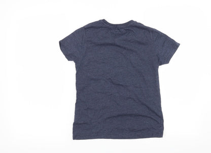 Back view of Rebel boys’ blue basic t-shirt, size 9-10, years - colorado
